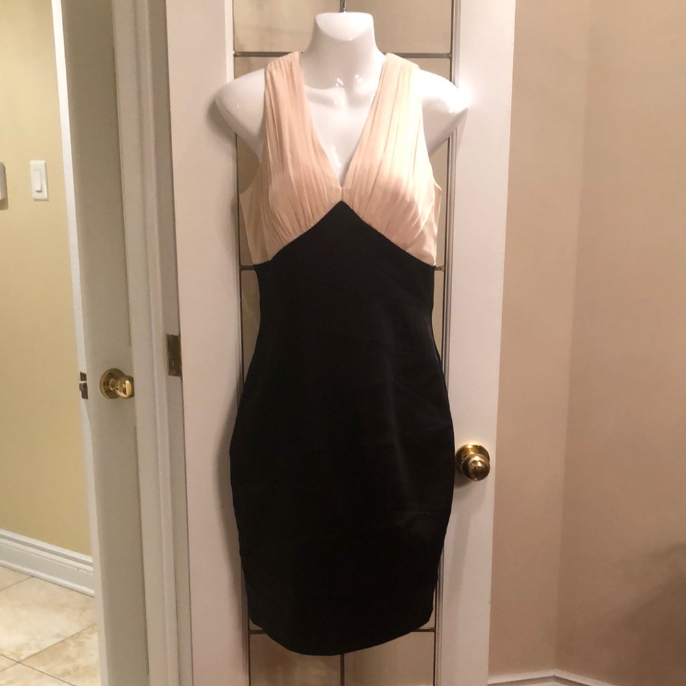 Elegant Black and Cream Dress